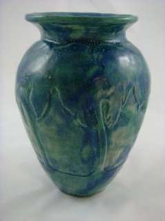 Antique Arts & Crafts Pottery Vase MCC Art Deco Palm  
