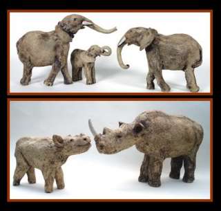 Adult Rhino Rhinoceros Clay Sculpture by Zoo Ceramics  