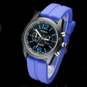 Blue Fashionable New Unisex Silicone WristWatch SYC  