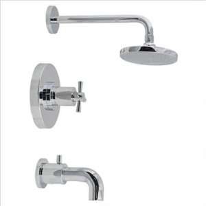  Ulm Deck Plate Tub and Shower Faucet with Round Style 