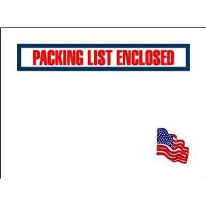  7 1/2 x 5 1/2 Packing List Envelope with American Flag 