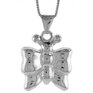 925 Sterling Silver Large Butterfly Pendant (NO Chain Included), Made 