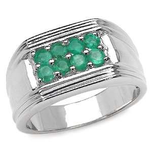  0.60 Carat Genuine Emerald Sterling Silver Ring Jewelry