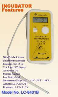 Egg Incubator Thermometer. Professional 0.2C Accuracy  