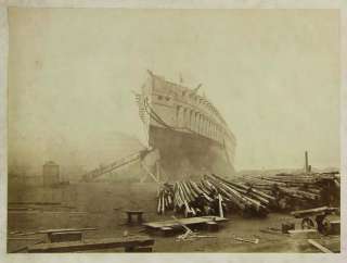   Mammoth Plate Albumen Prints of the HMS Malabar Under Construction