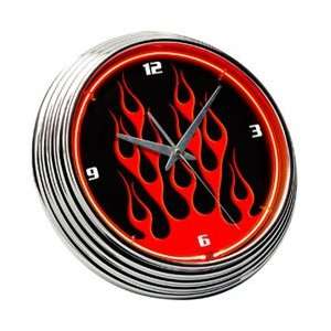  Edge Marketing 251010 Flames Neon Wall Clock Kitchen 