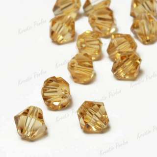 50 Crystal Uncoated Bicone Center Drilled Beads Charms 6mm CR0132 