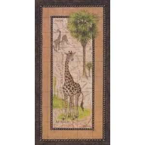  Map With Giraffe Poster Print