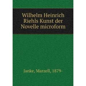   Kunst der Novelle microform Marzell, 1879  Janke  Books