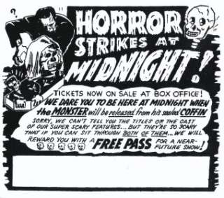 Spook Show Original Frankenstein Ad Block Mold Photo Horror Strikes at 