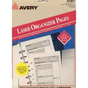  Avery Laser Organizer Pages 5 1/2 x 8 1/2 7 hole Punched 