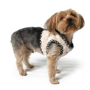  Furry Check Vest Dog Harness S BLACK