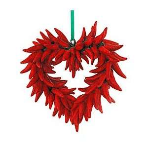  Red Chili Pepper Heart Ornament
