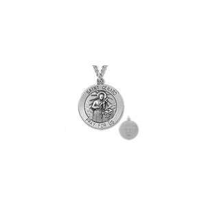  ZALES Sterling Silver Engraved St. Gerard Medal Pendant ss 