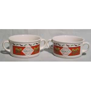  (2) Pair of Mc.ILHENNY Co. Tabasco Brand Chili Soup Bowls 