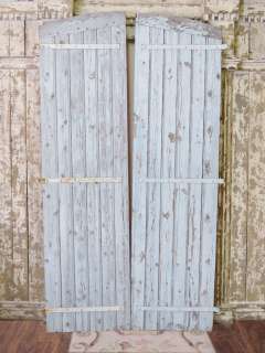   Chippy Blue Barn Door Grey Finish Arched French Style Large  