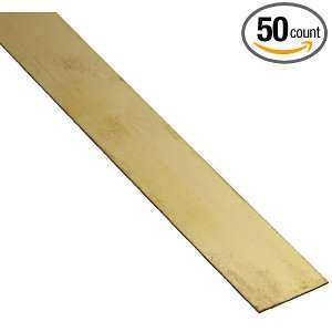Brass C260 Strip, ASTM B36, 0.016 Thick, 1/2 Width, 12 Length (Pack 