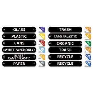  Recycle Label Kit, 44 Labels in Three Languages, 8 x 1 1/2 