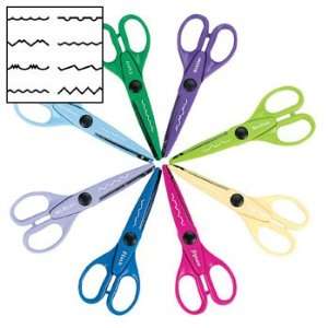 8 Pc Curvy Cut Scissors Set   Basic School Supplies & Glue 