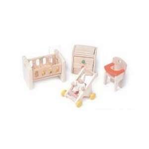  Wooden Nursery/Babys Room Doll House Furniture Set Toys 