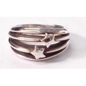  Twin Stars Silver Ring (Size 10.5) 