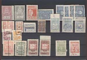 ARGENTINA RARE SET 24 TAX FISCAL OLD STAMPS PROVINCIAL  