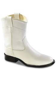 NEW JAMA Kids White Western Boots #4121 Can Be Dyed  