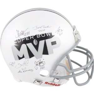  Super Bowl MVP Autographed Helmet  Details 7 Signatures 