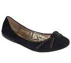 Makowsky Tyson Suede Leather Flats w/Knot & Chain Detail 9 W Wide 