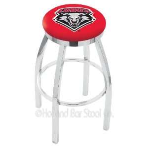 University of New Mexico 30 inch Chrome Swivel Bar Stool with Accent 