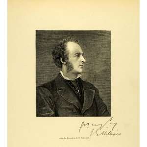  1887 Wood Engraving Portrait Sir John Everett Millais 