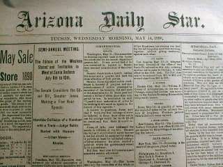 Rare 1890 Arizona Territory newspaper REWARD OFFERED for TOMBSTONE 