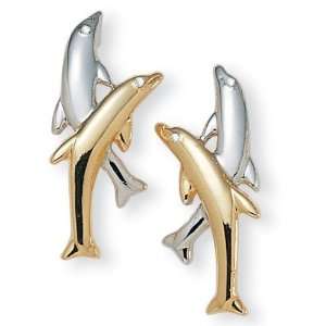  PalmBeach Jewelry Dolphin Tutone Earrings Jewelry