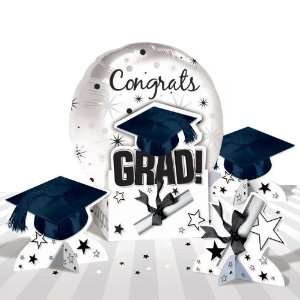   Congrats Grad White Graduation Balloon Centerpiece 