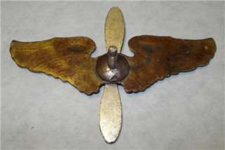 Vintage WWII Army Gold and Silver Pilot Wings & Propeller Pinback 3 