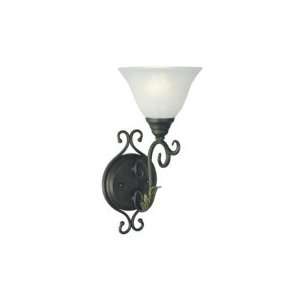   CHAM Jardin 1 Light Wall Sconce in Forged Iron with Champagne glass