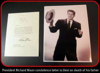 DESI ARNAZ President Nixon personal condolence letter Signed 1973 