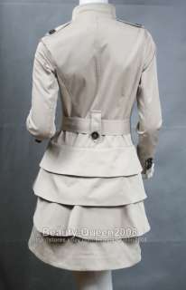 Tiered Trench Coat Jacket Two Paths Beige 6/8/10/12/14  