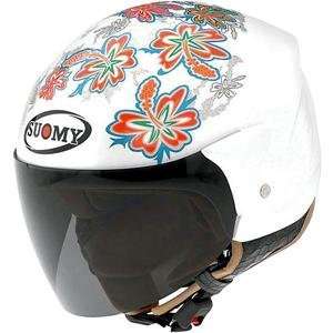  Suomy Jet Light Flowers Helmet   Large/White Automotive