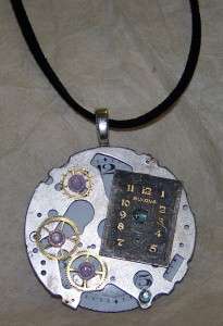 Antique Designer Pocket Watch Dial Steampunk Necklace Artist Designer 