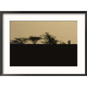  Early morning silhouette near Lake Turkana Framed Art 