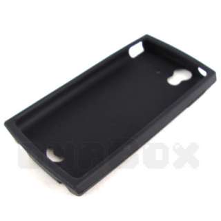 Black Silicone Cover Case Film For Sony Ericsson Xperia Ray ST18i 