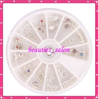 24 Tiny Colored Crystal Nail Art Dangles jewelry & ring  