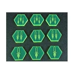  Space Tokens Space Missile Tokens (Set of 9, Fluor. Green 