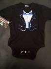 NWT BLACK PUNKY STYLE BODYSUIT OR TODDLER TEE OF A TUXEDO LOOK