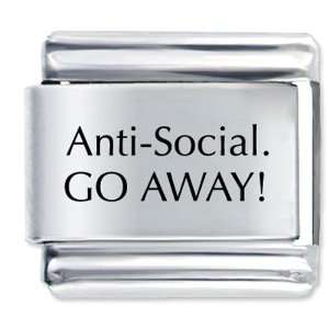 Anti Social Go Away Italian Charms