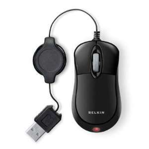  Belkin F5l016ttusb Blk Retractable Mini Travel Mouse 