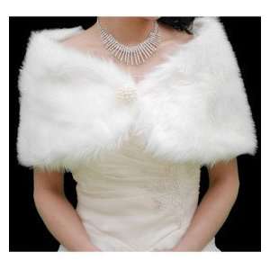  New Ivory Faux Fur Wedding Bridal Shawl Wrap Stole Toys & Games