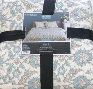 Turquoise Blue Floral Quilt Full Queen Bed Comforter  