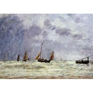   Berck the Departure of the Boats, By Boudin Eugène 